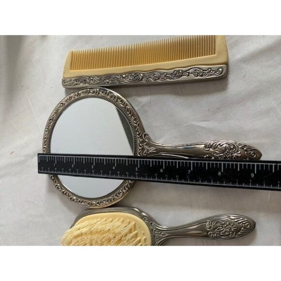 Vintage Vanity Silver Plated Hand mirror brush & comb set - Picture 13 of 16